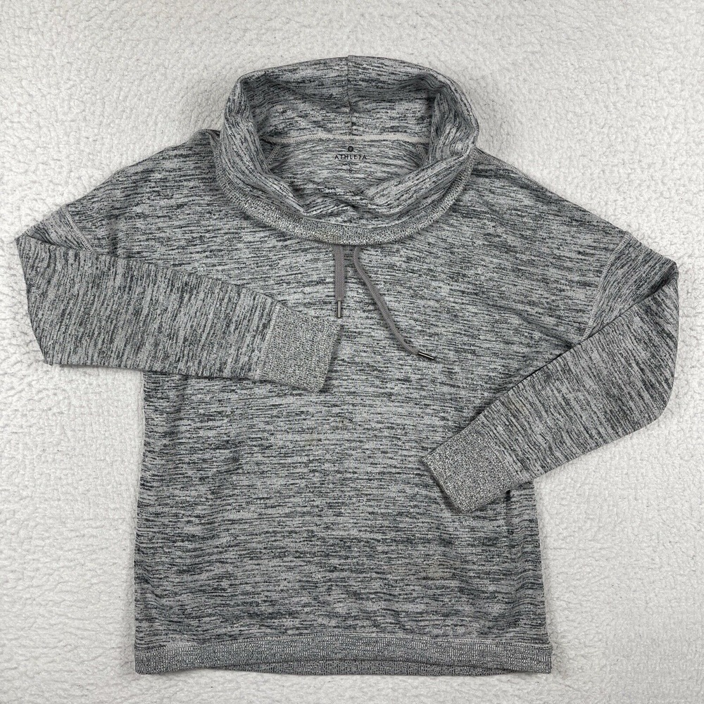 Athleta Sweatshirt Womens‎ Small Gray Cowl Neck Sweater Blissful Pullover Casual